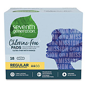 Seventh Generation Chlorine-Free Ultra Thin Pads with Wings, Regular, 18/Pack (450022PK)