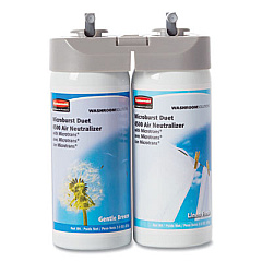 Rubbermaid Commercial Microburst Duet Refills, Gentle Breeze/Linen Fresh, 3 oz Aerosol Spray, 4/Carton (3485949)