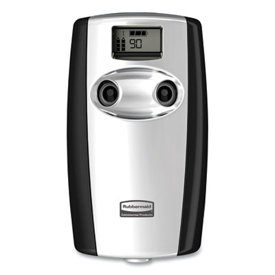 Rubbermaid Commercial Microburst Duet Odor Control System, 3.5" x 5.2" x 8.63", Black/Chrome (4870055)