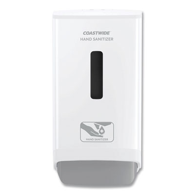 Coastwide Professional J-Series Wall-Mounted Manual Hand Sanitizer Dispenser, 1,200 mL, 6.12 x 4.11 x 11.5, White (JMHW)