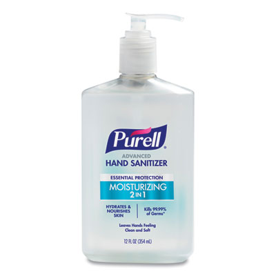 PURELL 2 in 1 Moisturizing Advanced Hand Sanitizer Gel, 12 oz Pump Bottle, Clean Scent (369812)