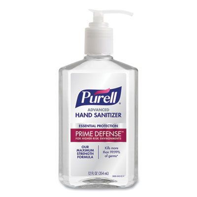 PURELL Prime Defense Advanced 85% Alcohol Gel Hand Sanitizer, 12 oz Pump Bottle, Clean Scent (369912)