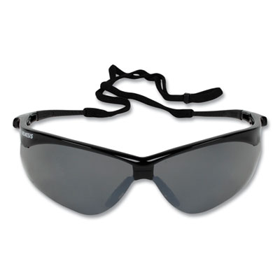 KleenGuard Nemesis Safety Glasses, Black Frame, Smoke Mirror Lens, 12/Carton (20380)