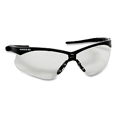 KleenGuard Nemesis Readers Safety Glasses, 3.0+ Diopter, Black Half Frame, Clear Dual Lens, 6/Box (28630)