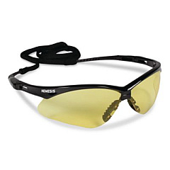 KleenGuard Nemesis Safety Glasses, Black Half Frame, Amber Dual Lens, 12/Box (22476)