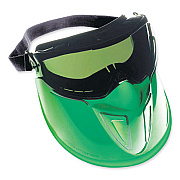 KleenGuard V90 Shield Safety Goggles with Face Shield, Over Glasses, Green Anti-Fog Lens, 6/Box (18631)