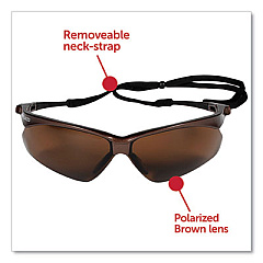 KleenGuard Nemesis Safety Glasses, Brown Half Frame, Polarized Brown Dual Lens, 12/Box (28637)