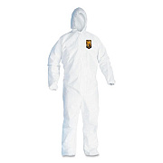 KleenGuard A45 Liquid/Particle Protection Surface Prep/Paint Coveralls, Hood, Elastic Wrist/Ankles, 4XL, White, 25/Carton (41509)