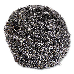 Boardwalk Stainless Steel Scrubber, Large Size, 2.5 x 2.75, Steel Gray, 12/Carton (50)