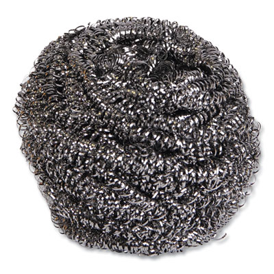 Boardwalk Stainless Steel Scrubber, Large Size, 2.5 x 2.75, Steel Gray, 12/Carton (50)