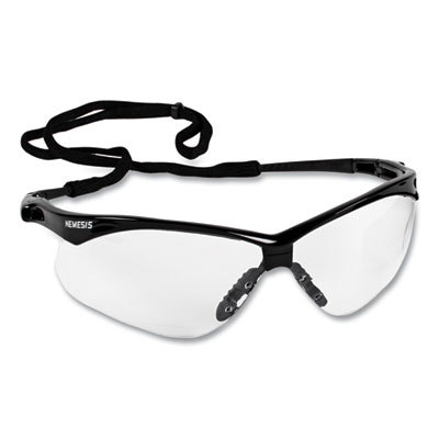 KleenGuard Nemesis CSA Safety Glasses, Black Half Frame, Clear Dual Lens, 12/Box (20378)