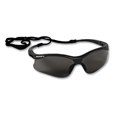 KleenGuard Nemesis Safety Glasses, Black Half Frame, Smoke Dual Lens, 12/Box (38476)