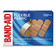BAND-AID Flexible Fabric Adhesive Bandages, 1 x 3, 100/Box (4444)