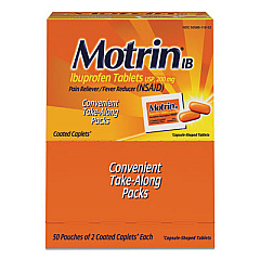 Motrin IB Ibuprofen Tablets, Two-Pack, 50 Packs/Box (48152)
