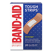 BAND-AID Flexible Fabric Adhesive Tough Strip Bandages, 1 x 3.25, 20/Box (4408)