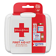 Johnson & Johnson Red Cross Mini First Aid To Go Kit, 12 Pieces, Plastic Case (8295)