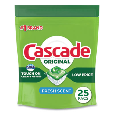 Cascade ActionPacs, Fresh Scent, 13.5 oz Bag, 25/Pack (80675PK)