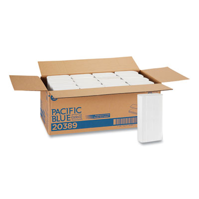 Georgia Pacific Professional Pacific Blue Select Folded Paper Towels, 1-Ply, 9.2 x 9.4, White, 250/Pack, 16 Packs/Carton (20389)