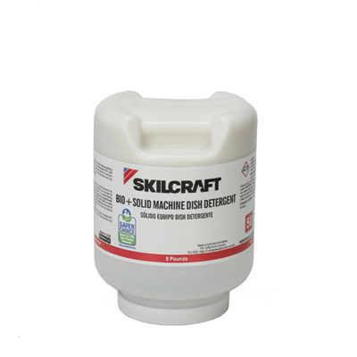 AbilityOne 7930016216646, SKILCRAFT, Bio+ Dishwasher Detergent, 8 lb Bottle, 4/Carton