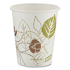 Dixie Pathways Paper Hot Cups, 10 oz, White/Brown, 50/Sleeve, 20 Sleeves/Carton (2340PATH)