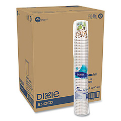 Dixie PerfecTouch Paper Hot Cups, 12 oz, Coffee Haze Design, 50/Sleeve, 20 Sleeves/Carton (5342CD)
