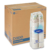 Dixie PerfecTouch Paper Hot Cups, 12 oz, Coffee Haze Design, 160/Pack, 6 Packs/Carton (5342CDSBP)