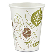 Dixie Pathways Paper Hot Cups, WiseSize, 8 oz, White/Brown, 25/Bag, 20 Bags/Carton (2338WS)