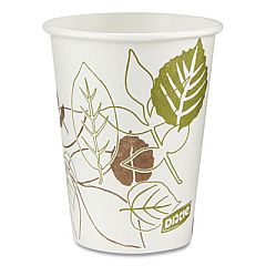 Dixie Pathways Paper Hot Cups, WiseSize, 8 oz, White/Brown, 25/Bag, 20 Bags/Carton (2338WS)