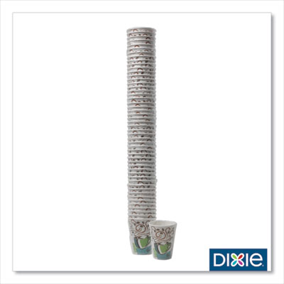 Dixie PerfecTouch Hot Cups, Individually Wrapped, 8 oz, Paper, Coffee Haze Design, 50/Sleeve, 20 Sleeves/Carton (5338CDWR)
