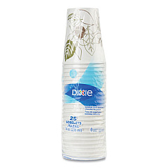 Dixie Pathways Paper Hot Cups, WiseSize, 8 oz, White/Brown, 25/Pack (2338WSPK)