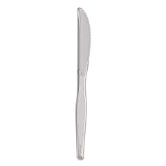 Dixie Heavyweight Polystyrene Cutlery, Knife, Plastic, Clear, 1,000/Carton (KH017)