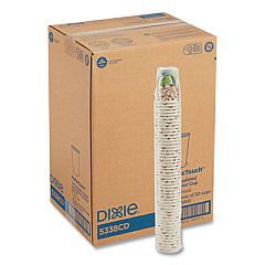 Dixie PerfecTouch Paper Hot Cups, 8 oz, Coffee Haze Design, 50/Sleeve, 20 Sleeves/Carton (5338CD)