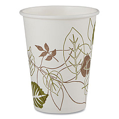 Dixie Pathways Paper Hot Cups, WiseSize, 12 oz, White/Brown, 25/Bag, 20 Bags/Carton (2342WS)