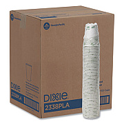 Dixie PLA Hot Cups, 8 oz, Viridian Design, 50/Sleeve, 20 Sleeves/Carton (2338PLA)