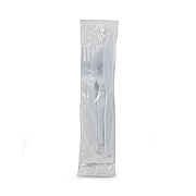 Dixie Wrapped Tableware/Napkin Packets, Fork/Knife/Spoon/Napkin, White, 250/Carton (CM26NC7)