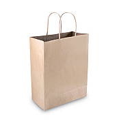 COSCO Premium Shopping Bag, 10"  x 4.5" x 13", Brown Kraft, 50/Box (091565)