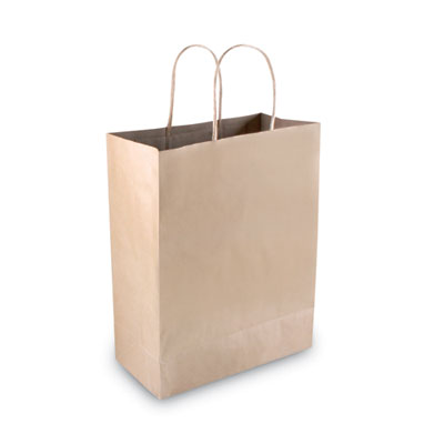 COSCO Premium Shopping Bag, 10"  x 4.5" x 13", Brown Kraft, 50/Box (091565)