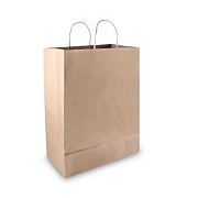 COSCO Premium Shopping Bag, Rope Handles, 12" x 6.5" x 17", Kraft, 50/Box (091566)