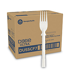 Dixie SmartStock Tri-Tower Dispensing System Cutlery, Heavyweight Fork, Plastic, Natural, 40/Pack, 24 Packs/Carton (DUSSCF7)