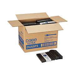Dixie SmartStock Tri-Tower Dispensing System Polystyrene Cutlery, Mediumweight Fork, Plastic, Black, 40/Pack, 24 Packs/Carton (DUSSF5)