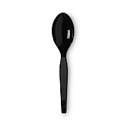 Dixie Plastic Cutlery, Heavy Mediumweight Spoon, Black, 1,000/Carton (TM517)