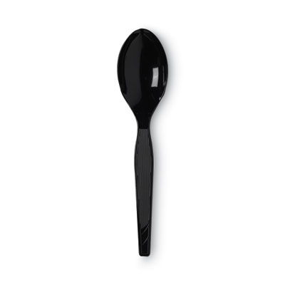 Dixie Plastic Cutlery, Heavy Mediumweight Spoon, Black, 1,000/Carton (TM517)