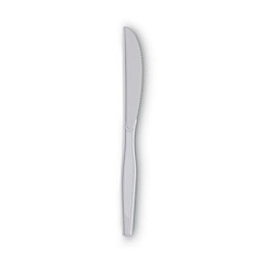Dixie Plastic Cutlery, Heavy Mediumweight Knife, White, 1,000/Carton (KM217)
