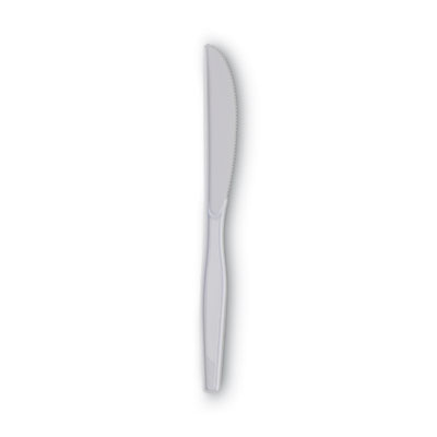 Dixie Plastic Cutlery, Heavy Mediumweight Knife, White, 1,000/Carton (KM217)