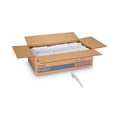 Dixie Plastic Cutlery, Heavyweight Fork, White, 1,000/Carton (FH217)