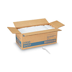 Dixie Plastic Cutlery, Heavyweight Soup Spoon, White, 1,000/Carton (SH217)