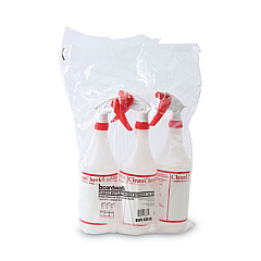Boardwalk General Purpose Plastic Bottle with Trigger Spray, 32 oz, Clear/Red, 3/Pack (03010)