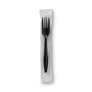 Dixie Individually Wrapped Heavyweight Forks, 6.88", Plastic, Black, 1,000/Carton (PFH53C)