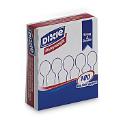 Dixie Plastic Cutlery, Heavyweight Soup Spoon, White, 100/Box (SH207)