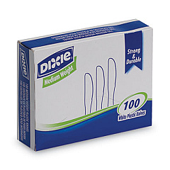 Dixie Plastic Cutlery, Heavy Mediumweight Knife, 100/Box (KM207)
